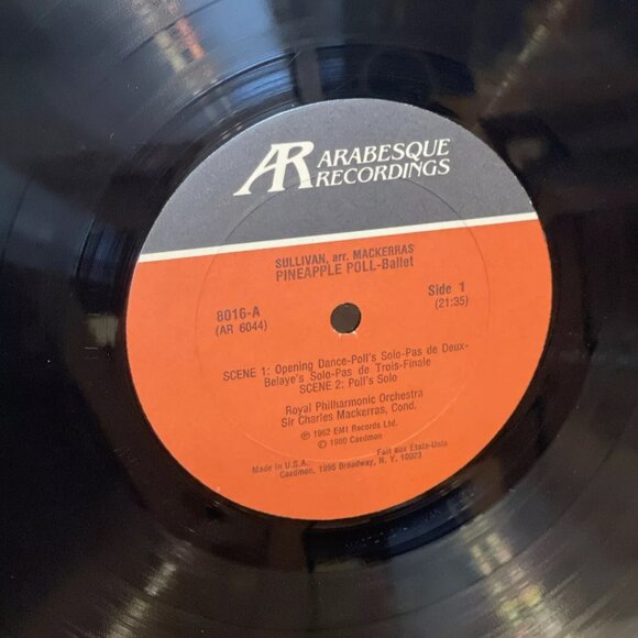 Sir Arthur Sullivan Pineapple Poll (Vinyl, 1980) Arabesque Recordings 8016 VG+ - Picture 8 of 10